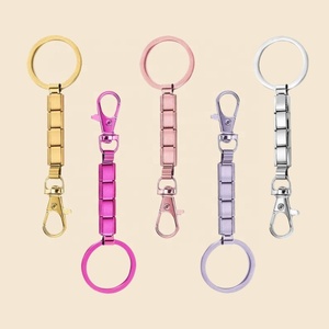 Porte-clés tendance pour femmes et hommes, amovibles, couleurs rose, violet, or, pendentif breloque italienne, maillons de 9 mm pour la création de bijoux DIY - Product Image 1