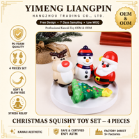 Ensemble de jouets squishy de Noël Père Noël Bonhomme de neige Renne en PU à remontée lente, anti-stress, doux à presser, sensoriels, cadeau de fête pour enfants