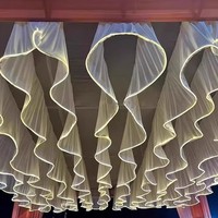 Rideaux de plafond en forme de S de mariage pour la décoration de scène de fête avec bande lumineuse LED