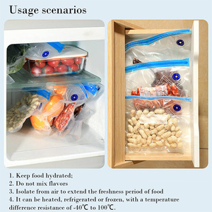 100pcs Reusable Transparent Zipper Vacuum Sealer Bag With Air Valve for Cooking Freezing <strong>Microwave</strong> Heating Food Fresh <strong>Storage</strong> - Product Image 6