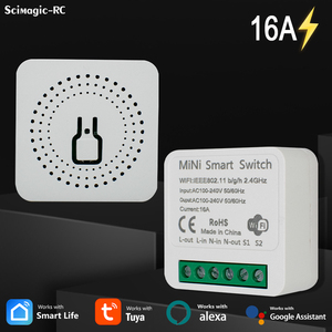 Mini Interruptor Inteligente WiFi de 16A, Compatible con Tuya, Relé de 1 Canal para Automatización del Hogar, Control por Voz con <span class=keywords><strong>Alexa</strong></span> y el <span class=keywords><strong>Asistente</strong></span> de Google - Product Image 4