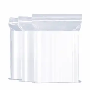 Bolsa impermeable transparente de PE con cierre de cremallera, todos los tipos de tamaños, bolsas con cremallera lateral blanca, bolsa con cierre hermético de PE