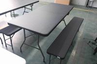 Table d'appoint pliable en plastique rotin de haute qualité, 6 pieds, pour camping et extérieur