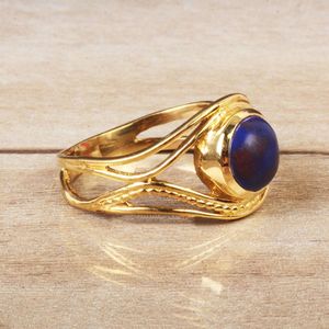 Bague de mariage de bijoux d'usine des années 925 avec des anneaux de promesse de <span class=keywords><strong>signification</strong></span> de cristal de <span class=keywords><strong>Lapis</strong></span> <span class=keywords><strong>bleu</strong></span> pour la fête ou l'anniversaire inspiré par l'Islam - Product Image 2