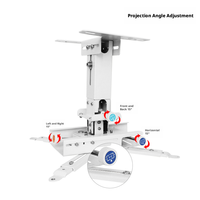 Support de plafond métallique lesté pour projecteur laser domestique avec support d'angle télescopique 25 kg