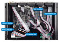 Nouvel ordinateur miniature sans ventilateur Hystou Industrial K4 Core I5-4200U, double RJ45 LAN, 6 USB, 6 RS232 COM/VGA, Win 11, SSD+HDD, 3 ans de garantie