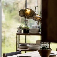 Lustre personnalisé Firelux pour villa de grande taille, motif tissu hôtelier avec boule lumineuse, style branche