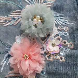 T-shirt da <span class=keywords><strong>donna</strong></span> con ricami estivi e fiori tridimensionali da nove <span class=keywords><strong>Jeans</strong></span> strappati Set 2 pezzi - Product Image 6