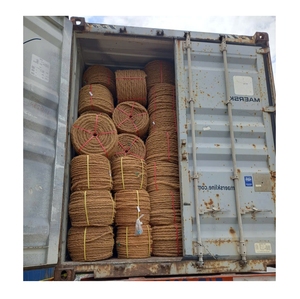 Rouleau de corde en fibre de coco naturelle brun doré 125m-200m – Matériau écologique pour la fabrication de tapis en fibre de coco et la lutte contre l'érosion des sols - Product Image 1