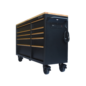 Armoire de rangement pour outils roulants à 10 tiroirs en acier inoxydable robuste de 132cm personnalisable OEM pour garages mécaniciens - Product Image 2