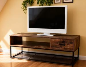 Mueble de <span class=keywords><strong>TV</strong></span> Moderno Estilo Shabby Chic Rústico Reciclado de WenFeng, Panel para Sala de Estar o Dormitorio, Mueble con Altura Ajustable y Almacenamiento - Product Image 5