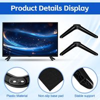 Set Braket Dasar TV Universal, Kaki Pengganti Dudukan Meja, Dudukan Layar Plastik, Kompatibel