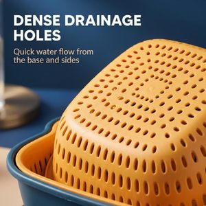 Ensemble de 6 paniers de vidange double couche pour évier avec poignée, multifonctionnel pour cuisine, bol à fruits, lavage, séchage et rangement alimentaire - Product Image 5