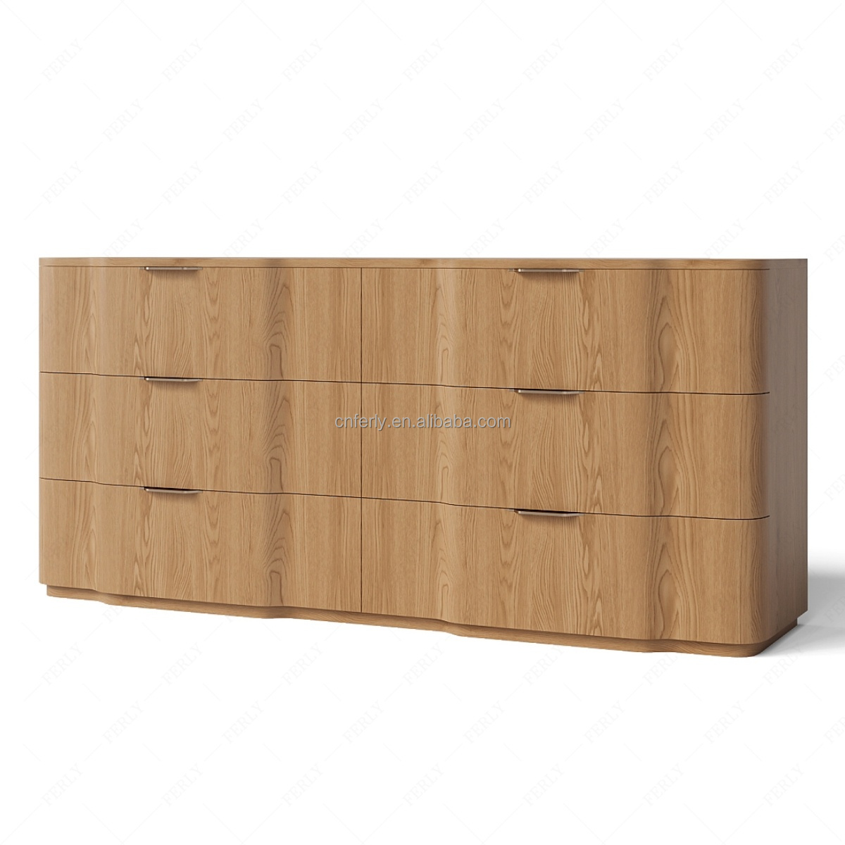 Modern 6-Drawer Wooden Dresser – Stylish Bedroom Chest of Drawers & Spacious Storage Cabinet for Contemporary Home Furniture - View 2
