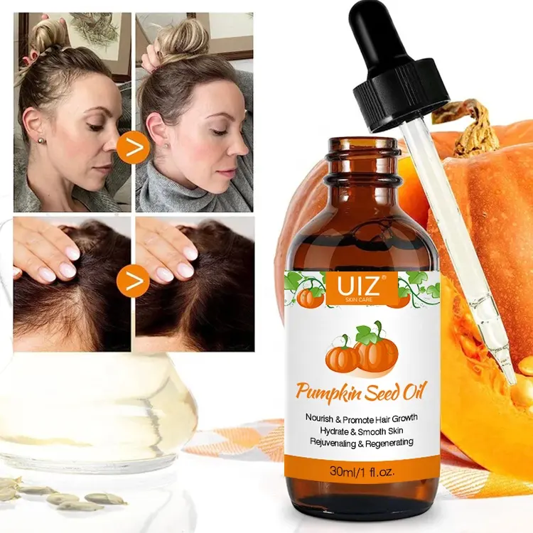 100% Pure Organic Cold Pressed Pumpkin Seed Hair Oil Essential Serum Moisturizing Repairing Smooth Hair Growth Oil