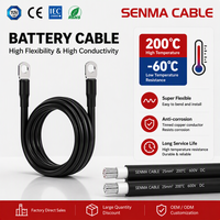 Câbles de batterie en cuivre personnalisables M8, rouges et noirs, 70 mm², boîtier en silicone IP65 pour système d'énergie solaire, camping-car, automobile