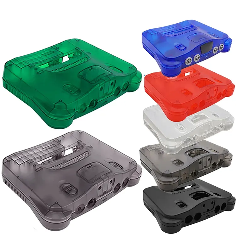 Cangkang transparan plastik pengganti casing transparan konsol Video Game Retro kotak transparan untuk Nintendo N64