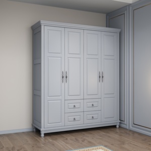 Premium Door Wooden <b>Wardrobe</b> with Drawers, Large Capacity Bedroom <b>Storage</b> Closet Cabinet - Product Image 2