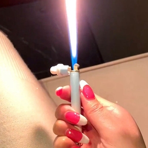 Kim loại thuốc lá hình dạng nhẹ hơn Gradient mở lửa Mài bánh xe laser logo quảng cáo kuromi Sanrio mini hút thuốc nhẹ hơn - Product Image 1