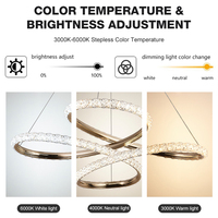 Lustre moderne de haute qualité pour chambre à coucher et salon, en aluminium, protection des yeux, température de couleur LED à 3 niveaux, suspension