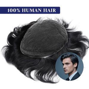 ผมเรมีอินเดียแบบเต็มสำหรับ100% ลูกไม้มัดมือลอนธรรมชาติแบบมองไม่เห็นขนาด38มม. ระบบเปลี่ยนผมของผู้ชาย - Product Image 4