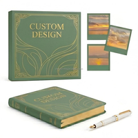 Carnet en cuir PU esthétique personnalisé avec stylo à encre, ensemble cadeau pour journal créatif et enregistrement quotidien de la vie