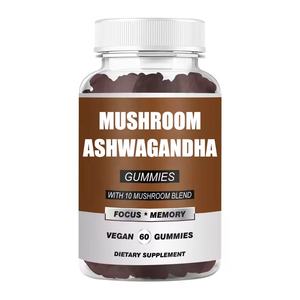 Meelefu Mushroom <strong>Gummies</strong> Organic Lion's Mane Extract Focus Brain Immunity Support Candy 60 <strong>Gummies</strong> with Ashwagandha - Product Image 1