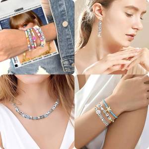 Abalorios con letras iniciales en forma de cubo de aleación de oro, plata y zinc, utilizados para la fabricación de pulseras y brazaletes hechos a mano para mujeres. - Product Image 5