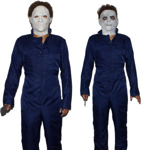 Halloween Cosplay <span class=keywords><strong>película</strong></span> y TV Michael Myers Horror asesino disfraces azul oscuro bolsillo manga larga mono <span class=keywords><strong>de</strong></span> cintura pequeña - Product Image 1