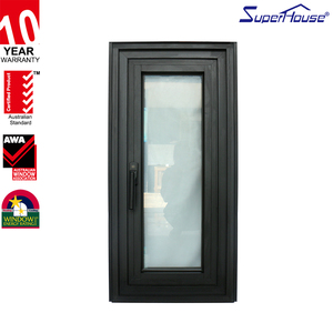 Superhouse Meilleur <span class=keywords><strong>prix</strong></span> Haute qualité pour villa et hôtel Bonne <span class=keywords><strong>isolation</strong></span> acoustique Imperméable <span class=keywords><strong>Fenêtre</strong></span> à battant en aluminium noir - Product Image 1
