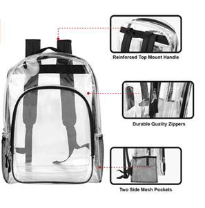Wholesale Clear <b>Backpack</b> Heavy Duty Transparent Plastic <b>Backpacks</b> Clear Bookbags for School - Product Image 2