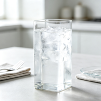 Verre à boire carré transparent unique personnalisé pour café, lait, thé, jus, eau, cocktails