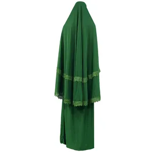 43英寸长Khimar Amira Hijab Abaya Niqab Burqa面纱Eid伊斯兰谦虚面套服装穆斯林妇女Jilbab祈祷礼服