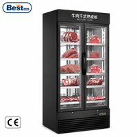 Armoire de maturation à froid pour viande de bœuf avec porte vitrée, refroidissement par air, -5 à 10°C ° Réfrigérateur pour restaurant de steakhouse et boucherie