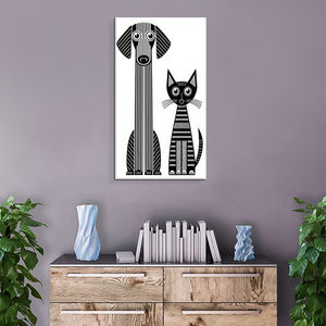 Vente en gros, toile noire d'art mural pour chien et <span class=keywords><strong>chat</strong></span>, peinture imprimée d'animaux pour décoration murale - Product Image 5