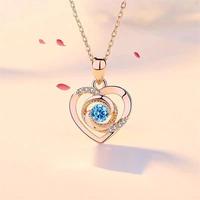S999 argent Sterling coeur éternel amour pendentif collier femme lumière luxe avancé Net rouge mode saint valentin cadeau modèle