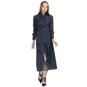 Women's Clothing Wholesale Fashion Ask Price New Style Long Sleeve High Quality For Elegant Office Lady Geometric Printed Dress