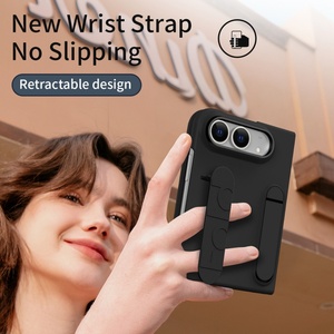 เคสโทรศัพท์มือถือแบบสายรัดข้อมือแบบด้านรุ่นใหม่สำหรับ iPhone Duo พร้อมฟิล์มกันรอยหน้าจอ ที่วางโทรศัพท์แบบซ่อน ป้องกันการกระแทก ฝาหลังแข็ง - Product Image 3