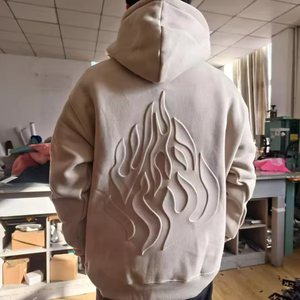 <span class=keywords><strong>Felpa</strong></span> con Logo in Rilievo 3D, Peso Pesante 450GSM, <span class=keywords><strong>Oversize</strong></span> Unisex, Felpe Personalizzate da <span class=keywords><strong>Uomo</strong></span> con Logo Goffrato - Product Image 1