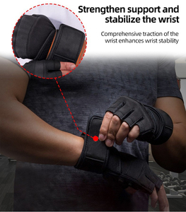 Gants de sport demi-doigts antidérapants pour musculation, protection de la paume, entraînement, absorption des chocs, gym - Product Image 5