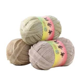 Yarn Craftsman 100% Polyester Yarn 7S/1 43 Color Shining Thin Gold Silver Wire Hand Cloth Crochet T-Shirt Yarn 50g ball