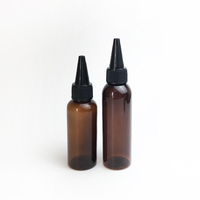 Vide 30ml 60ml 100ml 150ml bouteille d'emballage d'applicateur d'huile de cheveux en plastique bleu ambre clair avec bouchon de distribution ouvert par torsion
