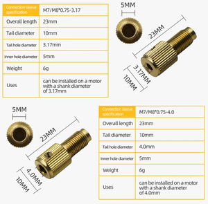 แกนสว่านทองเหลืองขนาดเล็กก้านสูบชัคเพลาเชื่อม775 M8-2/<span class=keywords><strong>2.3</strong></span>/3.17/5มม. แกนเพลาทองเหลืองพร้อมชุดสกรูประแจ - Product Image 5