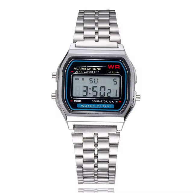 Hot Selling Metal LCD Digital Wrist Watch for Unisex Sport Digital Watch