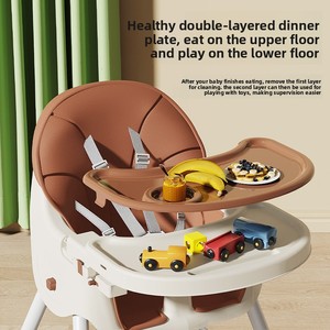 Silla de Comer para Bebé, Plegable, Ajustable, Multifuncional, Portátil, Móvil, para Almacenamiento en el Hogar - Product Image 2