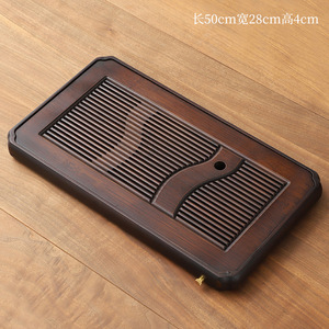 Bandeja de Té de Bambú Retro Color Nogal con Capacidad para Almacenar Agua, Estilo Chino Sencillo, Rectangular, para Uso Doméstico - Product Image 4