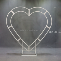 Arche de mariage réglable en métal à double tube, motif cœur, 7 pieds, écologique, pour toile de fond