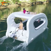Bateau électrique de luxe, ponton flottant, fête familiale, catamaran gonflable avec moteur