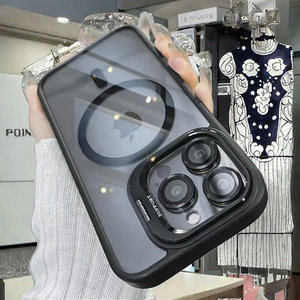 Étui de téléphone à support invisible haute transparence pour iPhone 16 Promax avec film de protection d'objectif d'appareil photo CD compatible 14 pour iPhone - Product Image 3