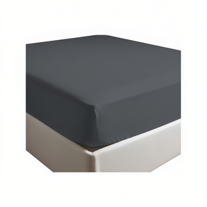 Sábana Ajustable 100% Algodón Gris Oscuro Tamaño Cama Francesa 140x190cm - Product Image 3